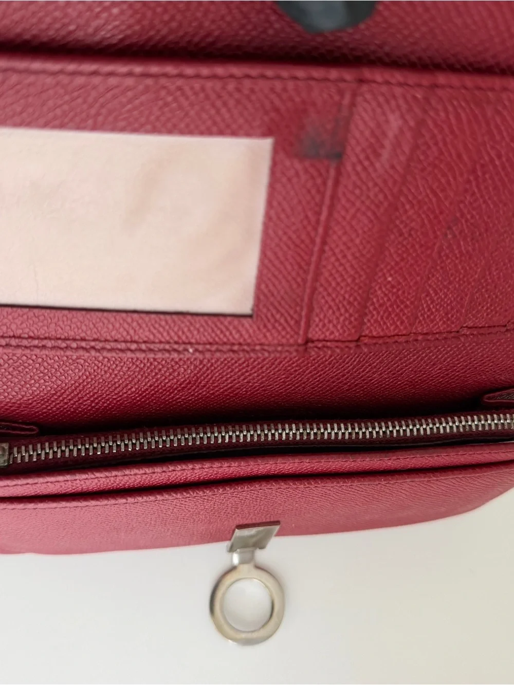 Authentic Bvlgari Clip Red Leather Long Wallet